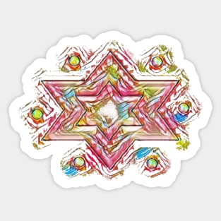 Rose Star of David Sticker